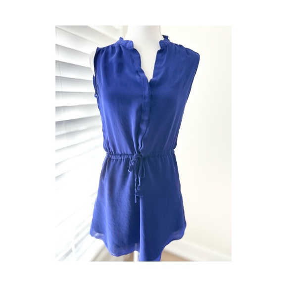 Babaton Dresses & Skirts - Babaton Blue Sleeveless Silk Dress